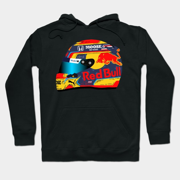 Alex Albon Cartoon Helmet, Abu Dhabi 2020 Hoodie by emstanden25